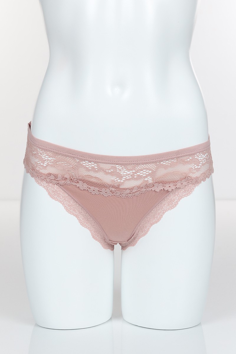 Pudra 6405 Bikini Ön Üst Bant Alt ve Arka Pamuk Külot 102383