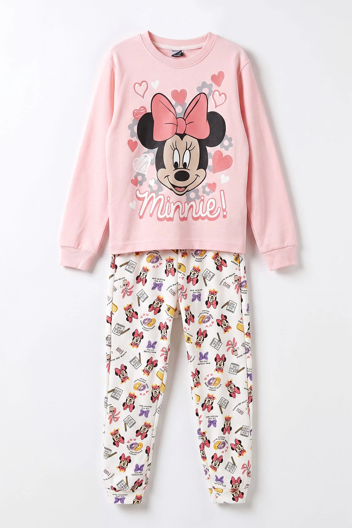 Pudra (7-10 Yaş)Karakter Baskılı Kız Çocuk Pijama Takımı 476909