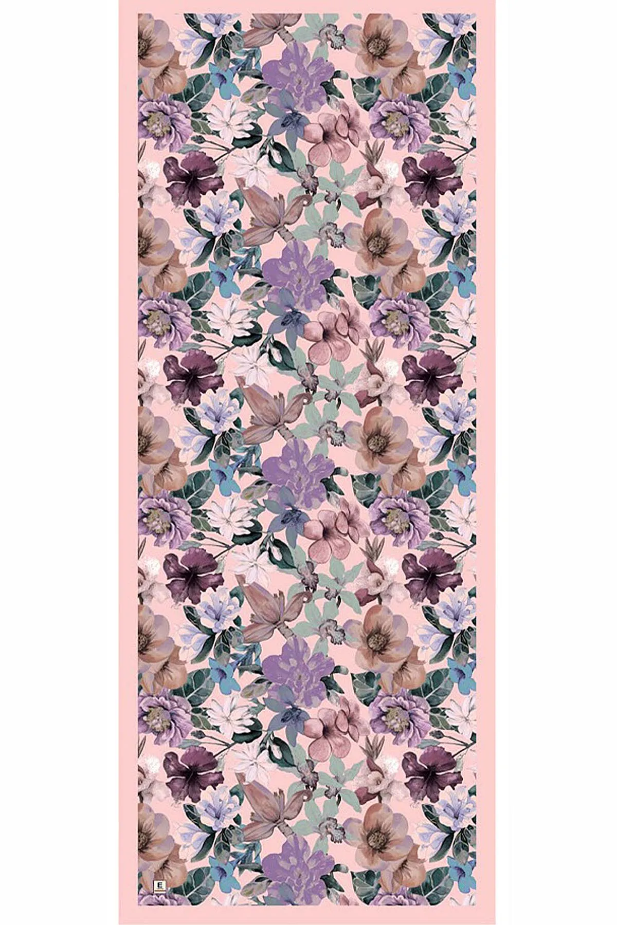 Pudra 70x180 Cm Dijital Baskılı Botanik Desen Soft Şal 482155