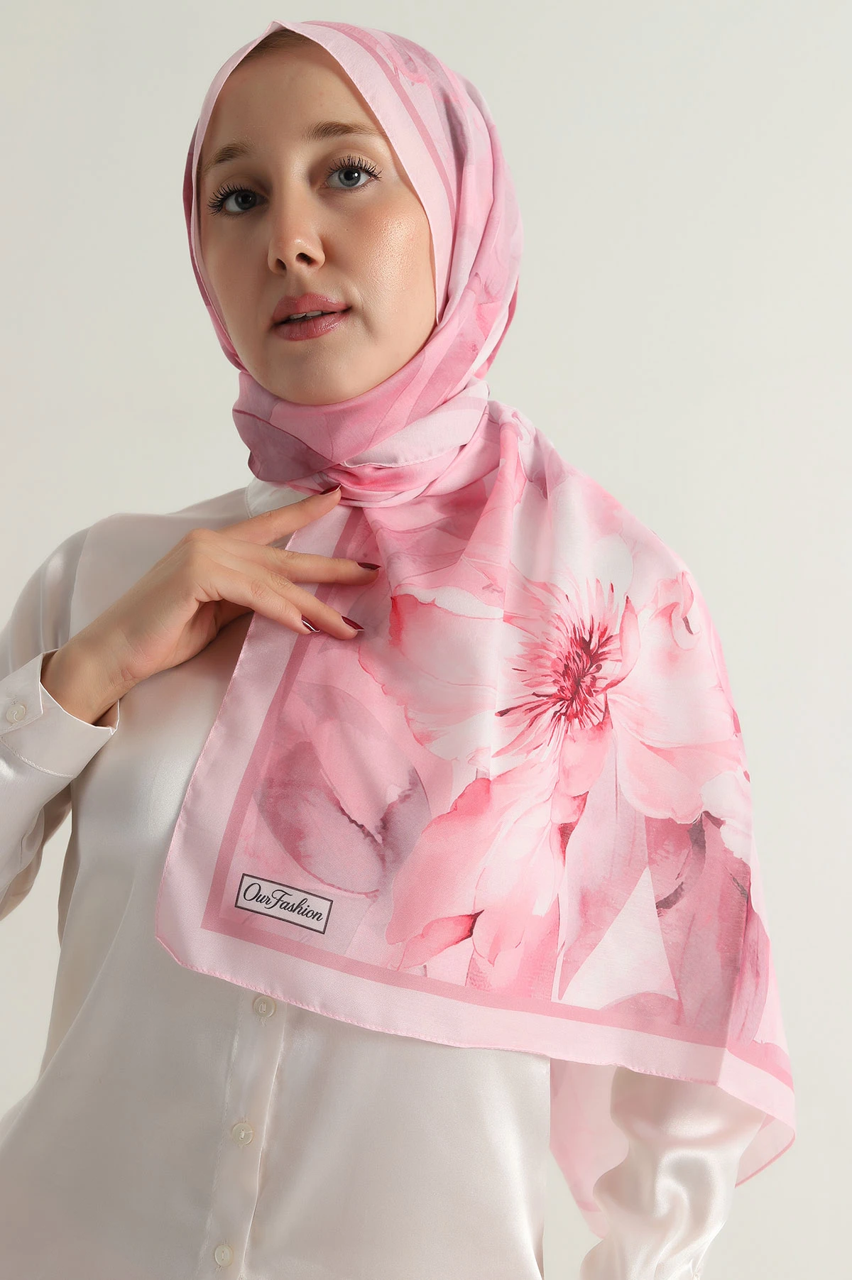 Pudra 75x180 Cm Our Fashion Dijital Baskılı Desenli Soft Şal 396837