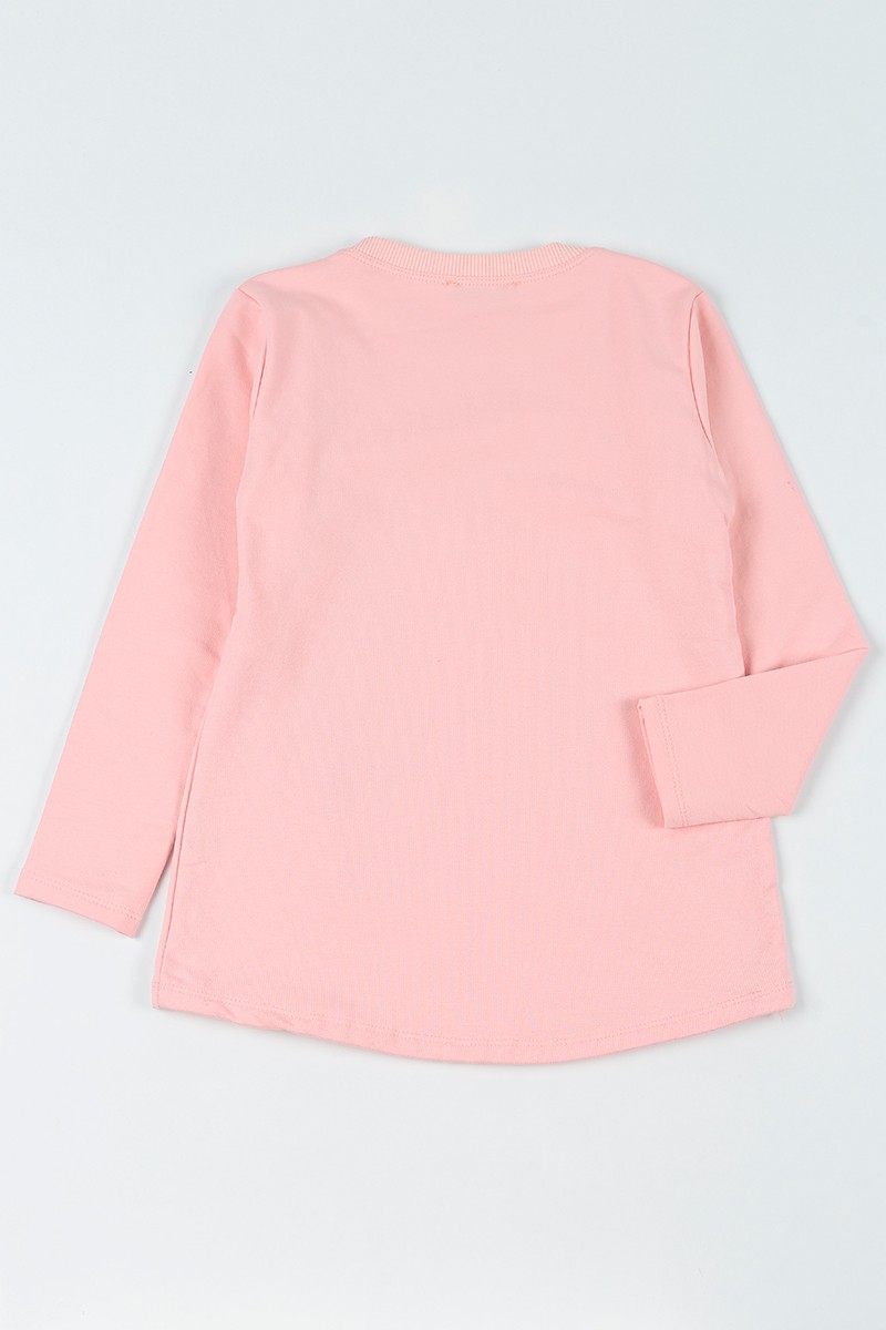 Pudra (8-14 Yaş)Taşlı İçi Şardonlu Kız Çocuk Sweatshirt 92787