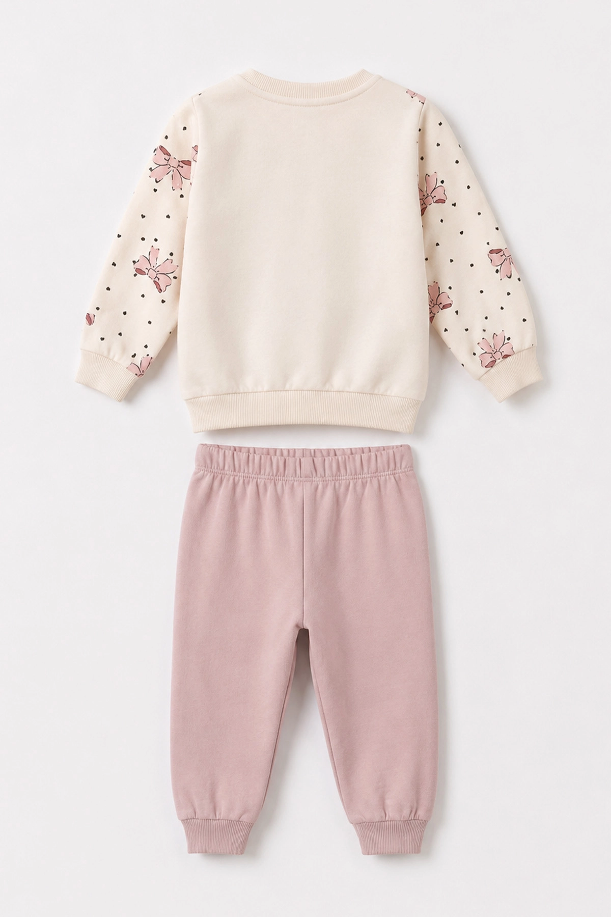 Pudra (9-24 Ay)Fiyonk Baskılı Çıtçıtlı Kız Bebek Takım 476373
