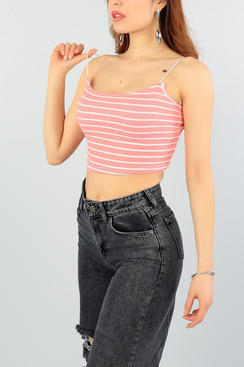 Pudra Askılı Bayan Crop Atlet 60228