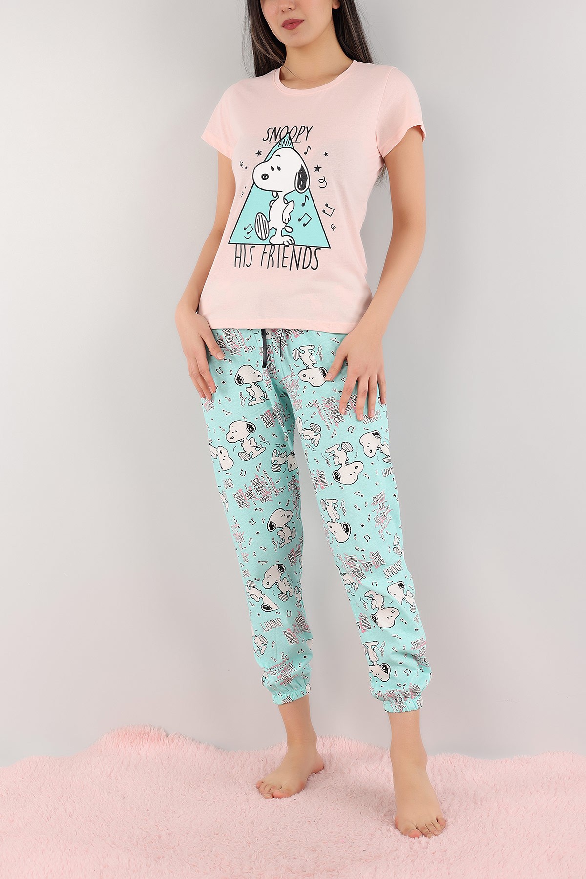 Pudra Baskılı Bayan Pijama Takımı 165761