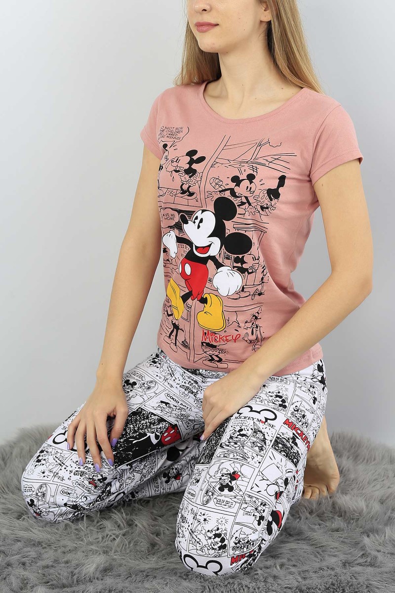 Pudra Baskılı Bayan Pijama Takımı 52049