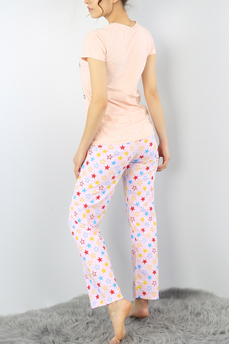 Pudra Baskılı Bayan Pijama Takımı 52274