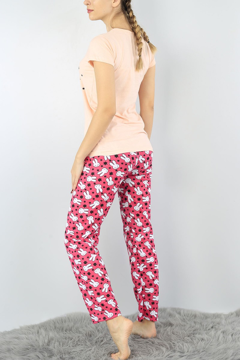Pudra Baskılı Bayan Pijama Takımı 52306