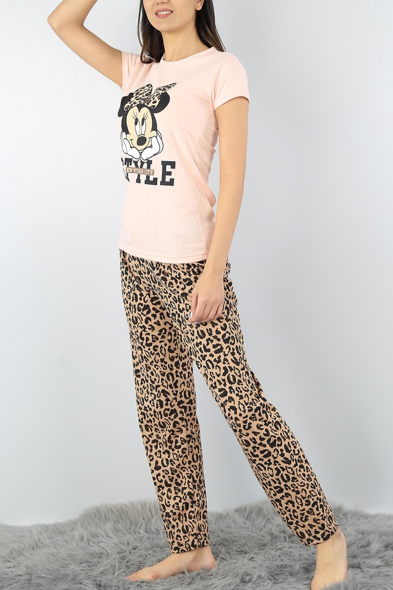 Pudra Baskılı Bayan Pijama Takımı 52342