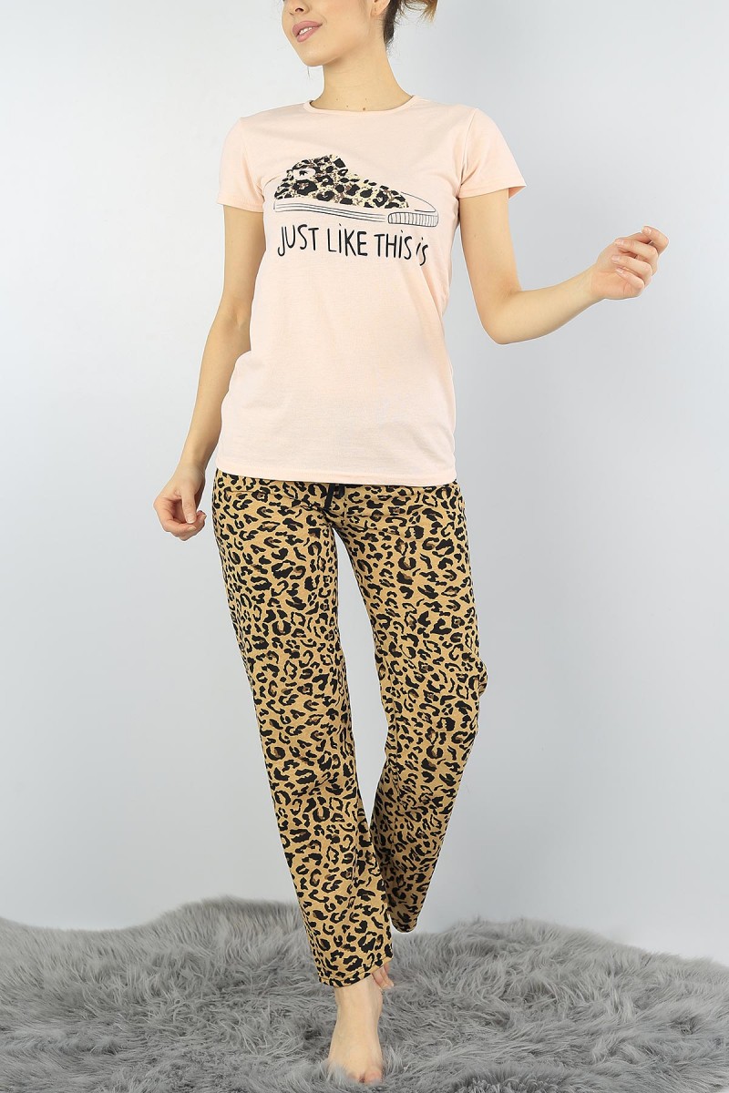 Pudra Baskılı Bayan Pijama Takımı 54395
