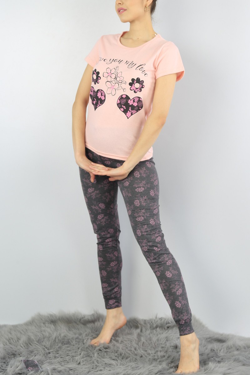 Pudra Baskılı Bayan Pijama Takımı 54882