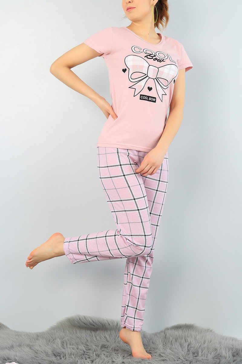 Pudra Baskılı Bayan Pijama Takımı 60507