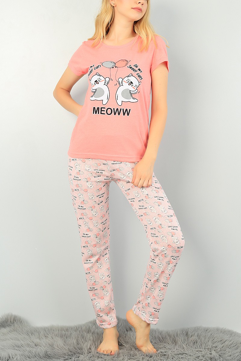 Pudra Baskılı Bayan Pijama Takımı 73452