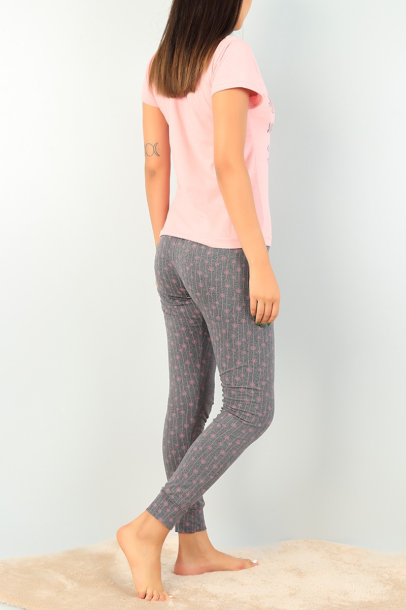 Pudra Baskılı Bayan Pijama Takımı 73584