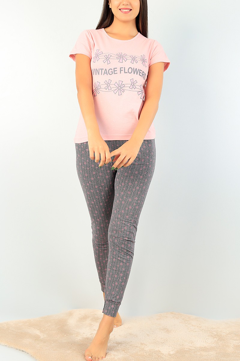 Pudra Baskılı Bayan Pijama Takımı 73584