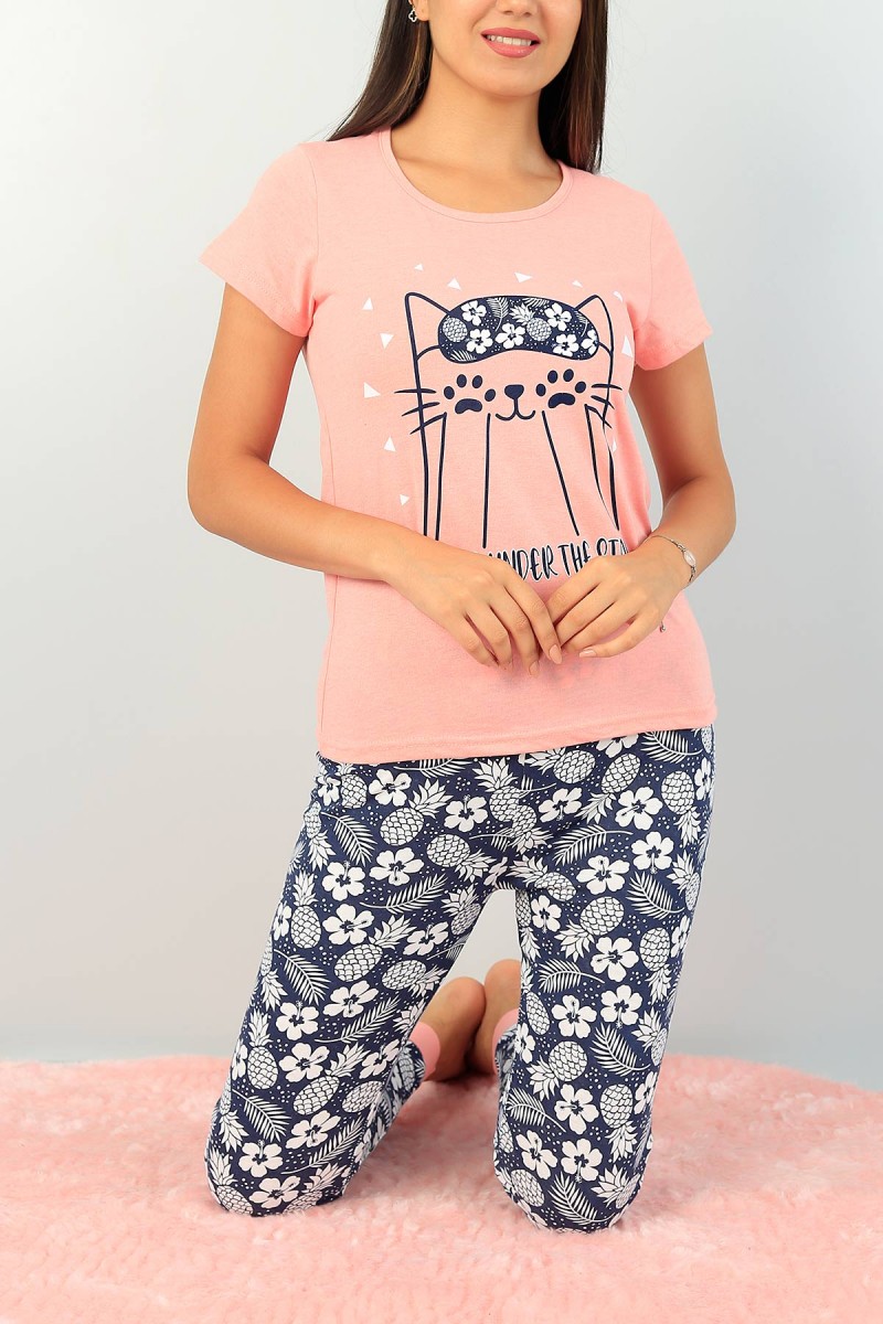 Pudra Baskılı Bayan Pijama Takımı 73623