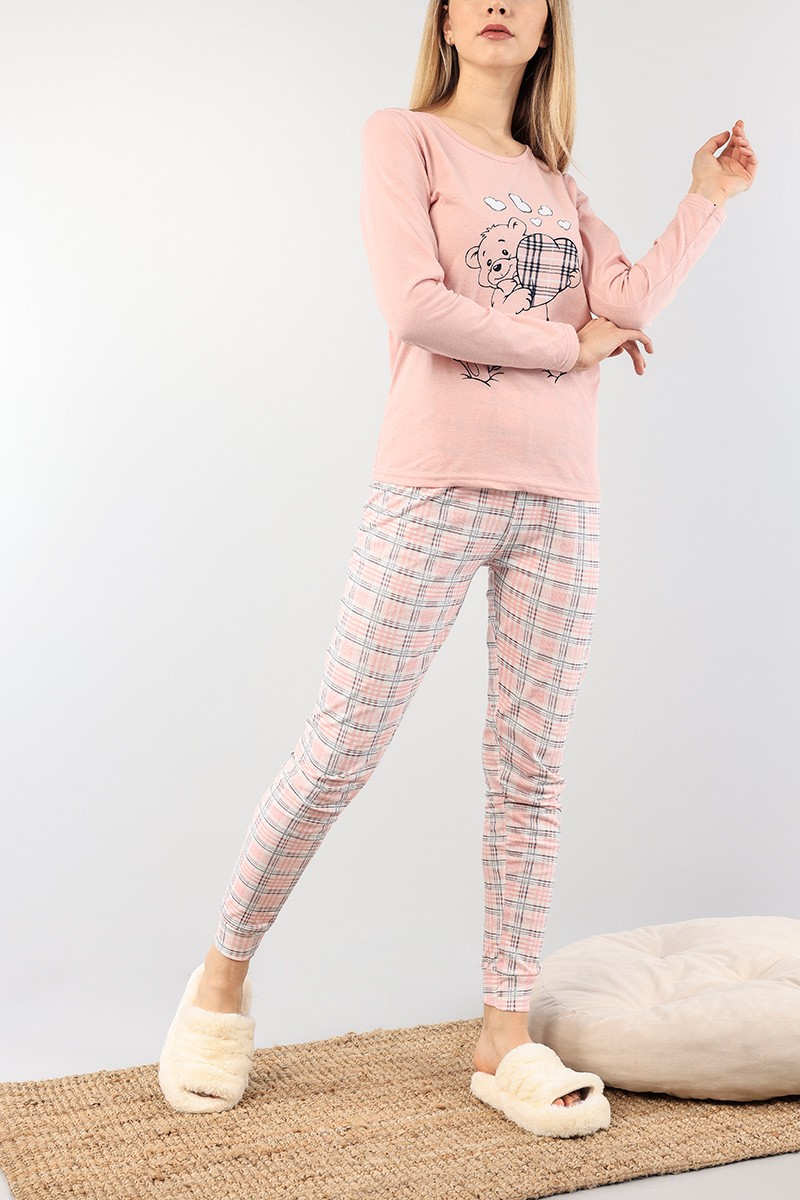 Pudra Baskılı Bayan Pijama Takımı 89431
