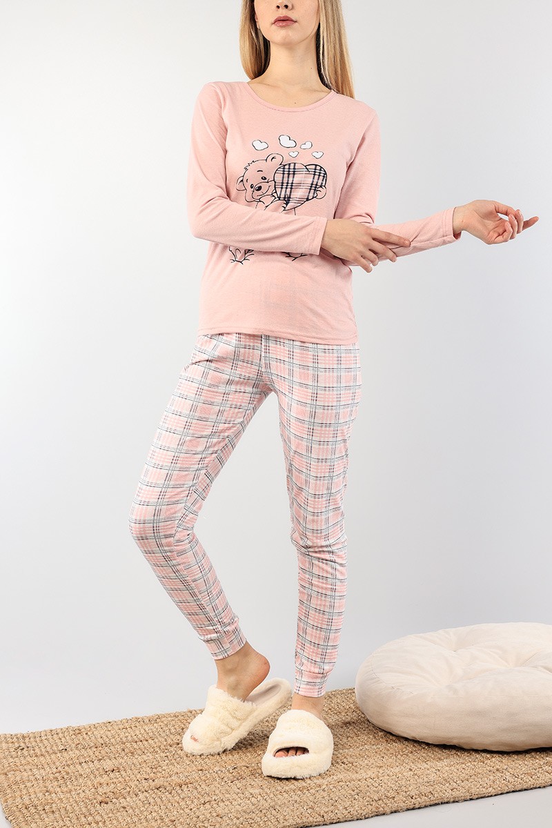Pudra Baskılı Bayan Pijama Takımı 89431