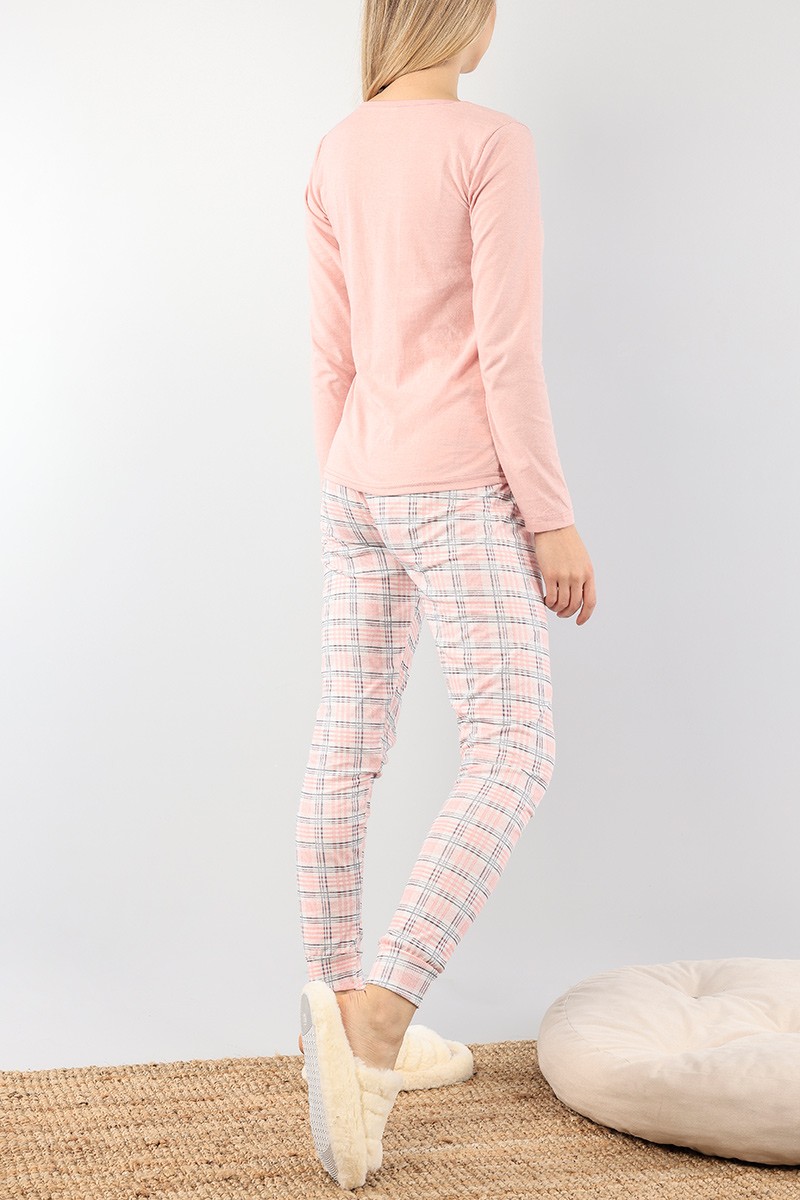 Pudra Baskılı Bayan Pijama Takımı 89431