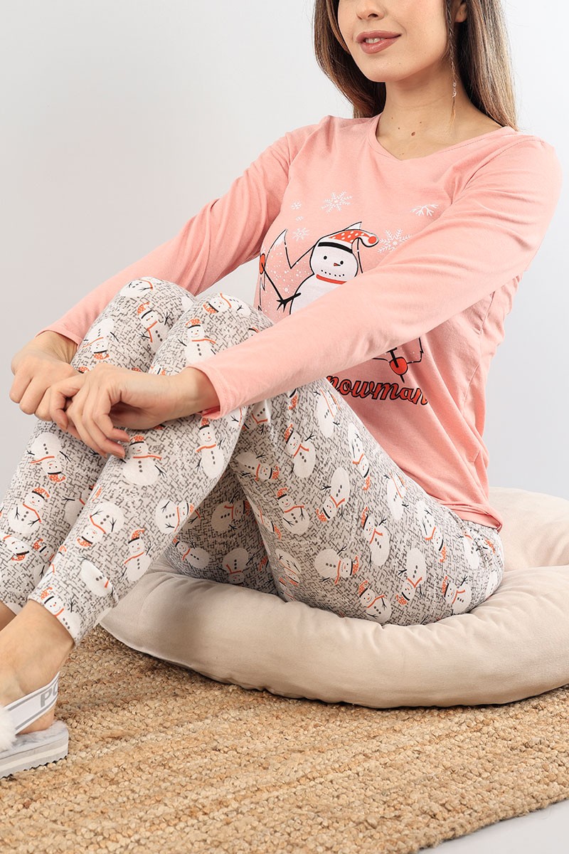 Pudra Baskılı Bayan Pijama Takımı 89437