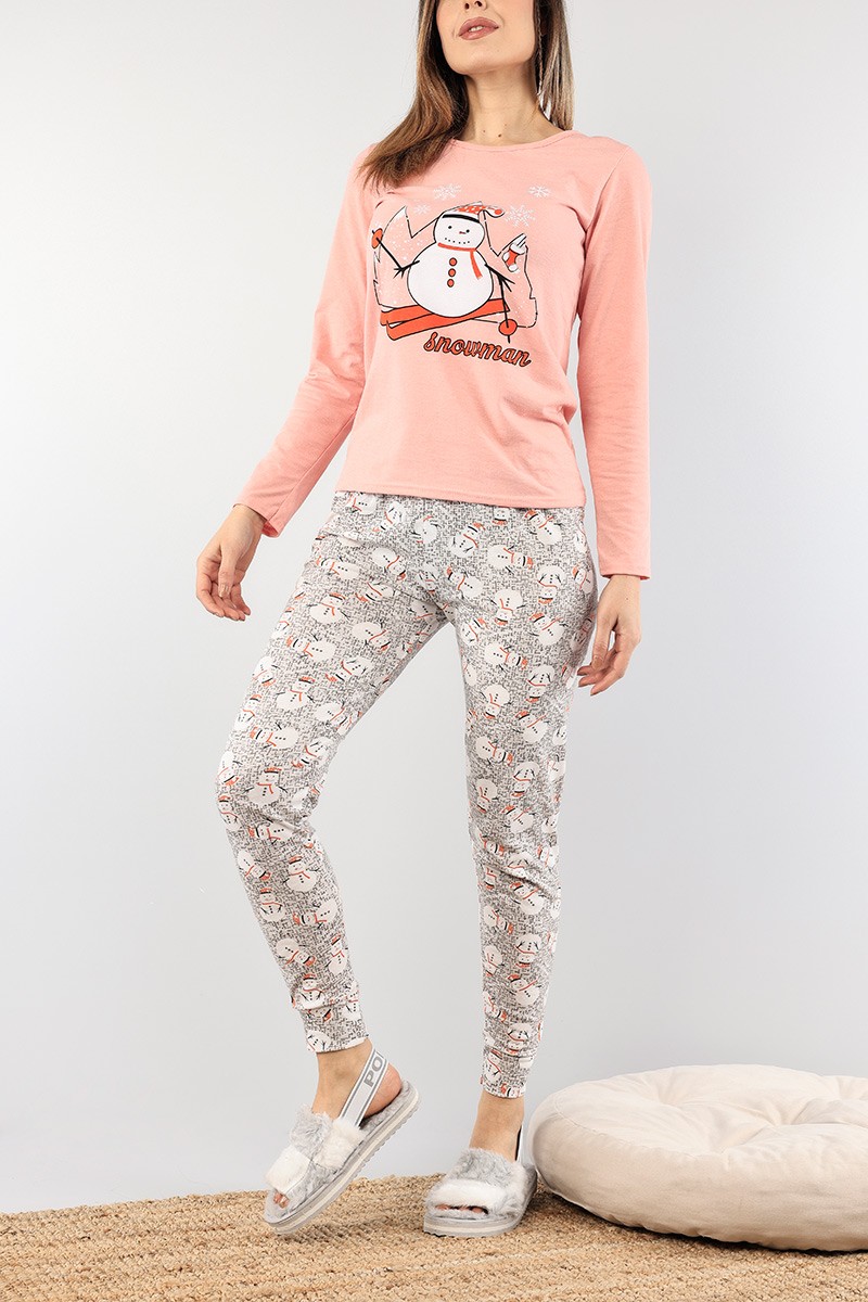 Pudra Baskılı Bayan Pijama Takımı 89437