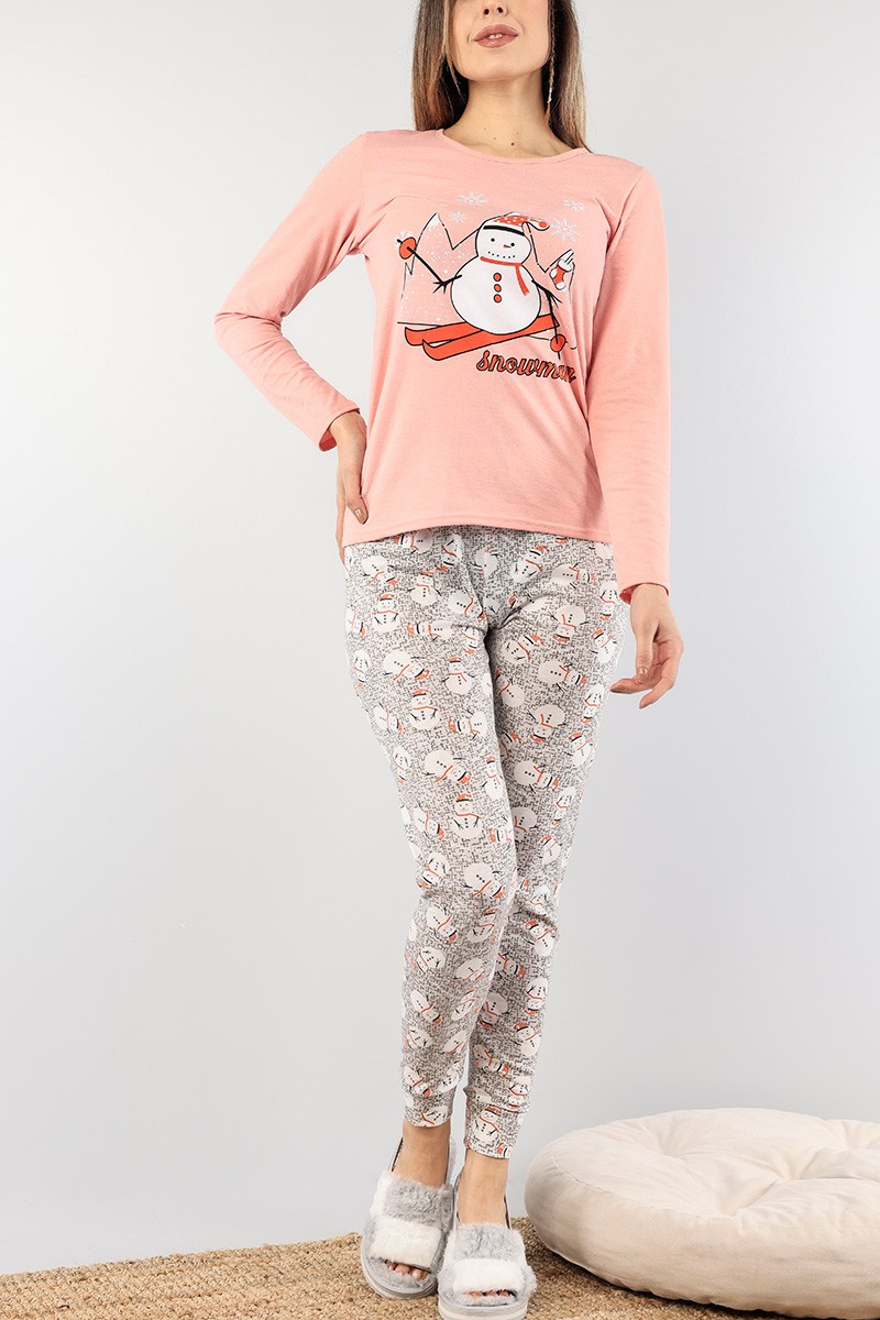 Pudra Baskılı Bayan Pijama Takımı 89437