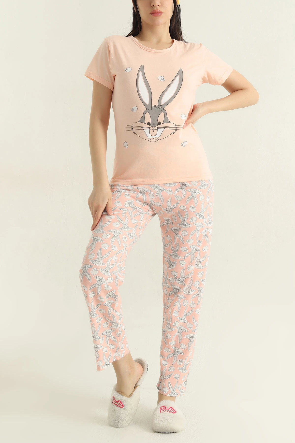 Pudra Baskılı Kadın Pijama Takımı 357148