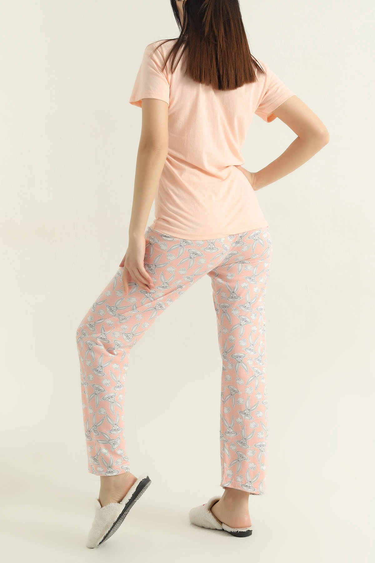 Pudra Baskılı Kadın Pijama Takımı 357148