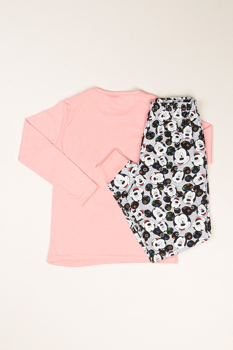 Pudra Baskılı Kız Çocuk Pijama Takımı 77938