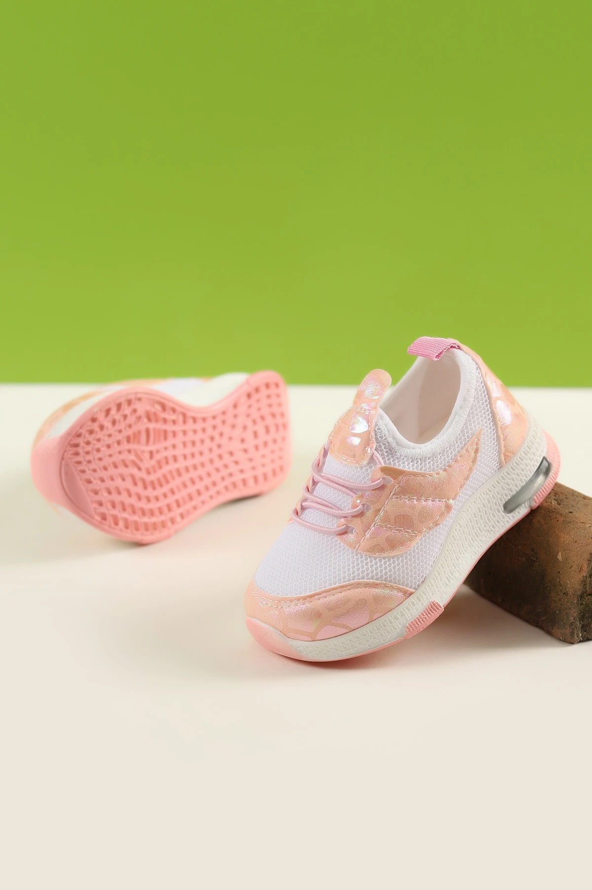 Pudra Beyaz (22-25 Bebe) Işıklı Desenli Kız Bebe Spor Ayakkabı 248786