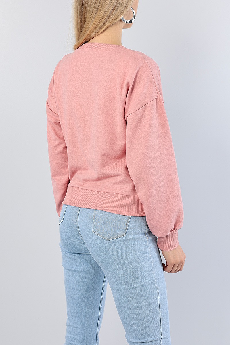 Pudra Cep Tasarım Bayan Sweat 77487