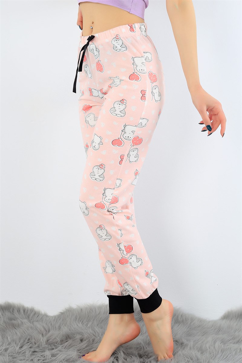 Pudra Likralı Bayan Pijama Altı 31414