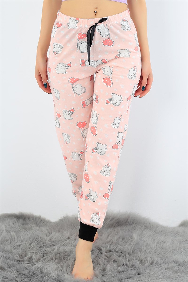 Pudra Likralı Bayan Pijama Altı 31414