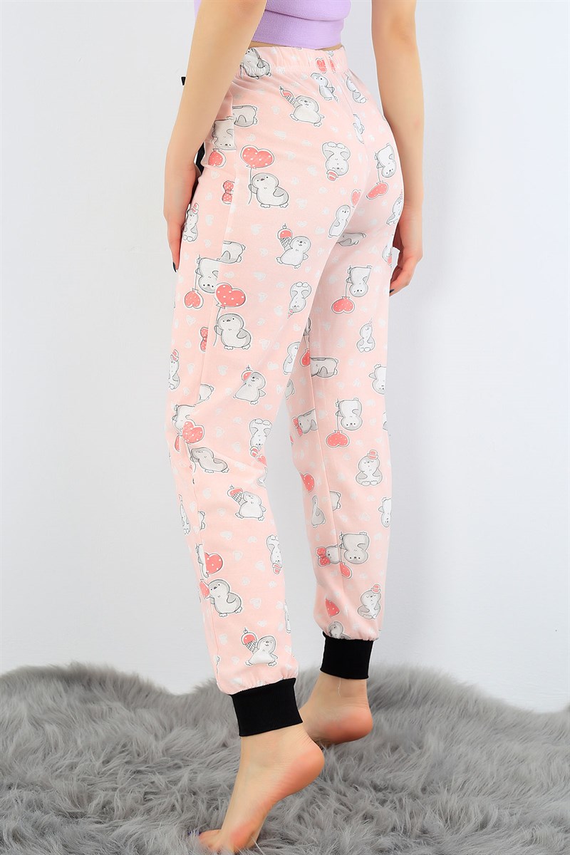 Pudra Likralı Bayan Pijama Altı 31414