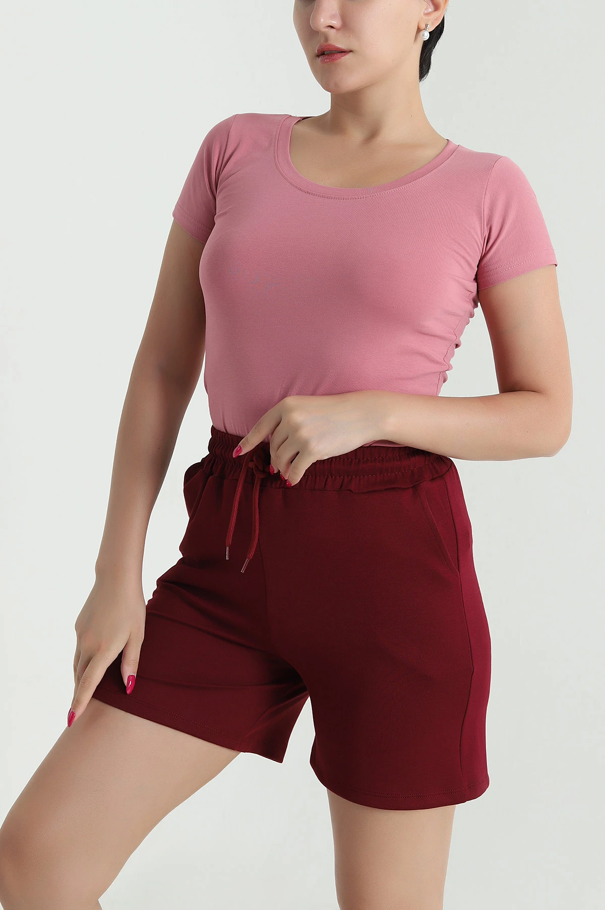 Pudra Likralı Süprem Kadın Body Tişört 478346