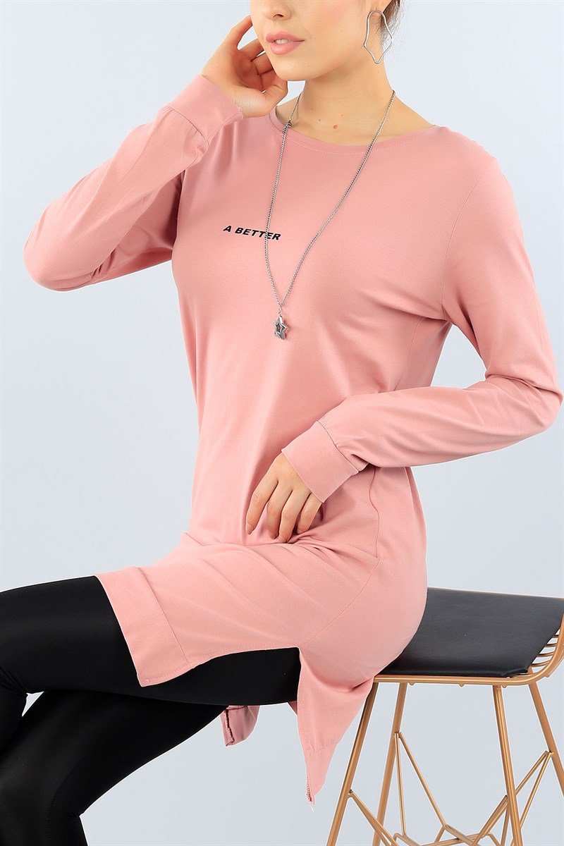 Pudra Likralı Tunik 38634