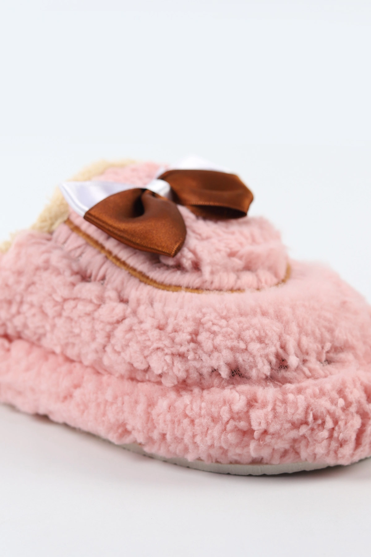 Pudra Peluş Fiyonk Detaylı Kadın Ev Terliği 496682