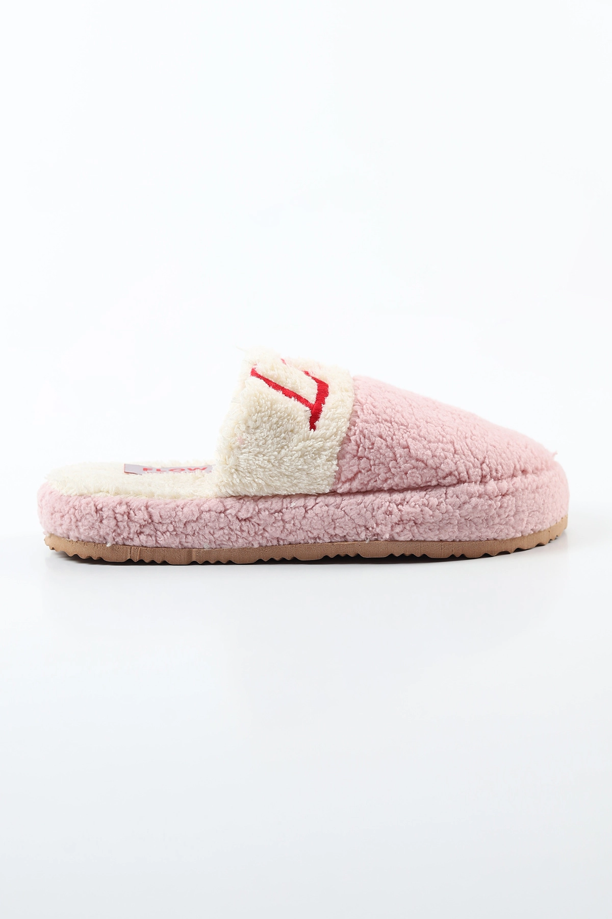 Pudra Peluş Yazı Detaylı Kadın Ev Terliği 493462