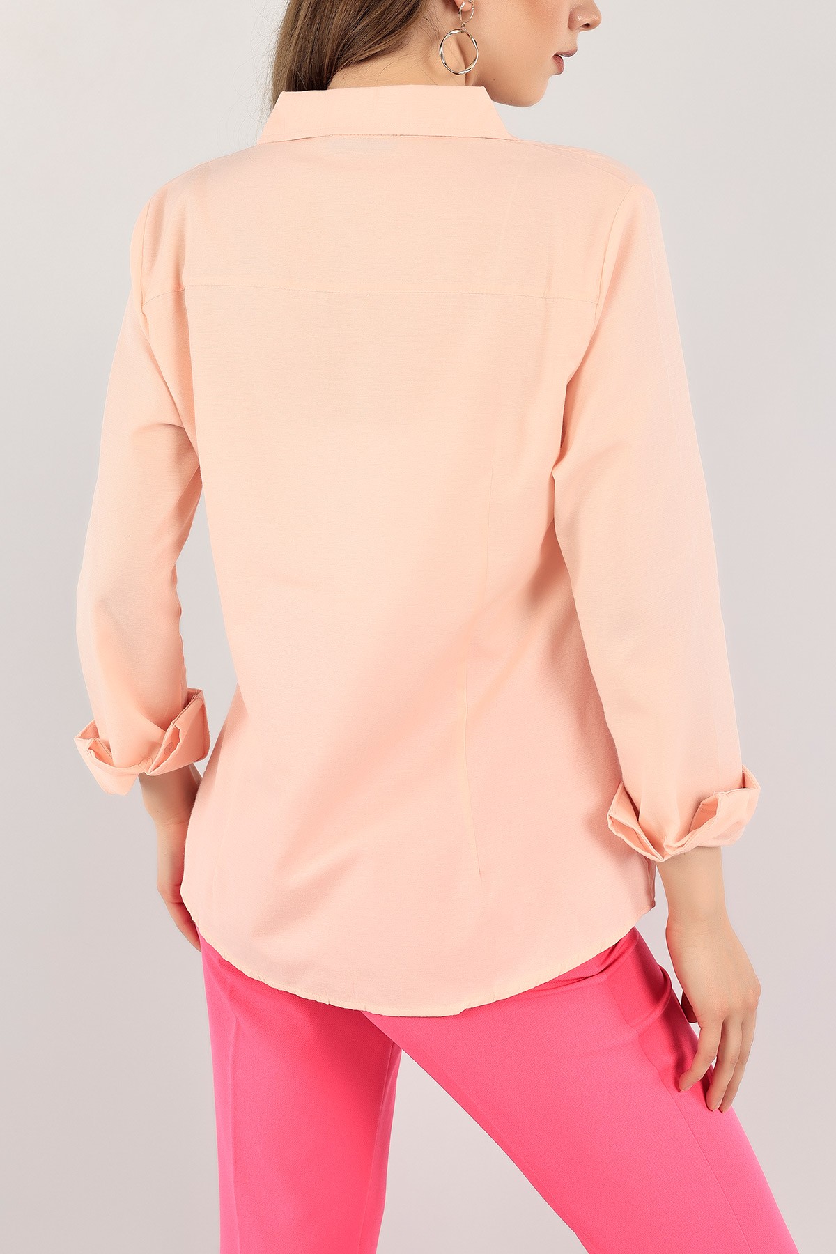 Pudra Poplin Bayan Gömlek 116396
