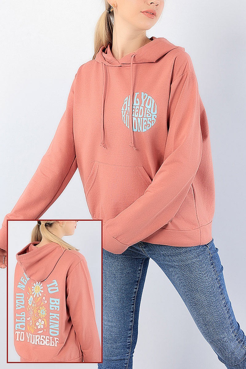 Pudra Sırt Baskılı Bayan Sweat 76195