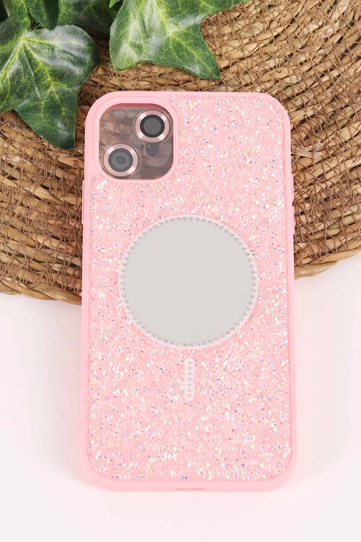 Pudra TeknoCase İPhone 11 Uyumlu Mirror Diamond Case Serisi Aynalı Sert Silikon Telefon Kılıfı 458472