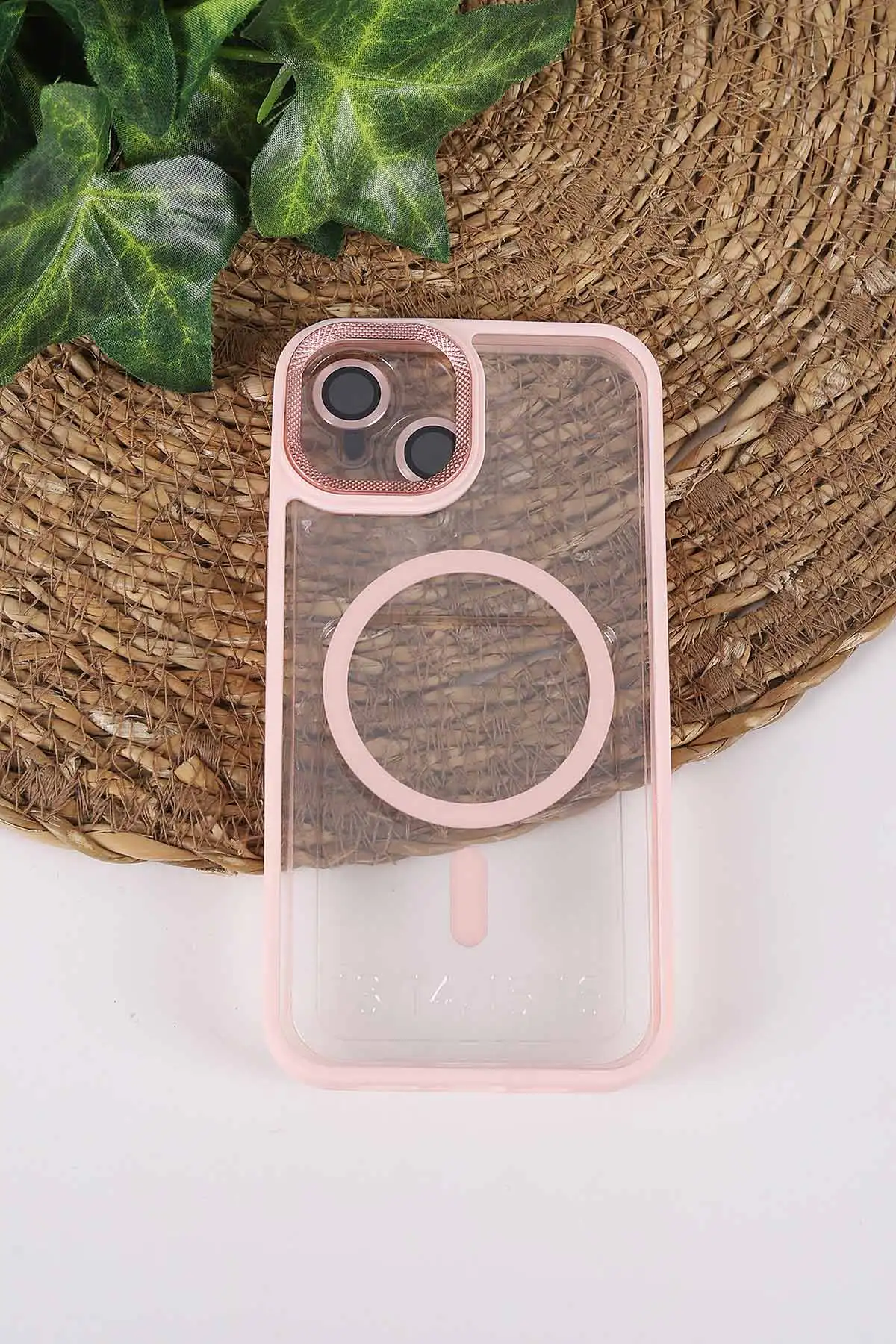 Pudra TeknoCase İPhone 13 Uyumlu Clear Lüx Case Serisi Lens Hediyeli Sert Silikon Telefon Kılıfı 430691