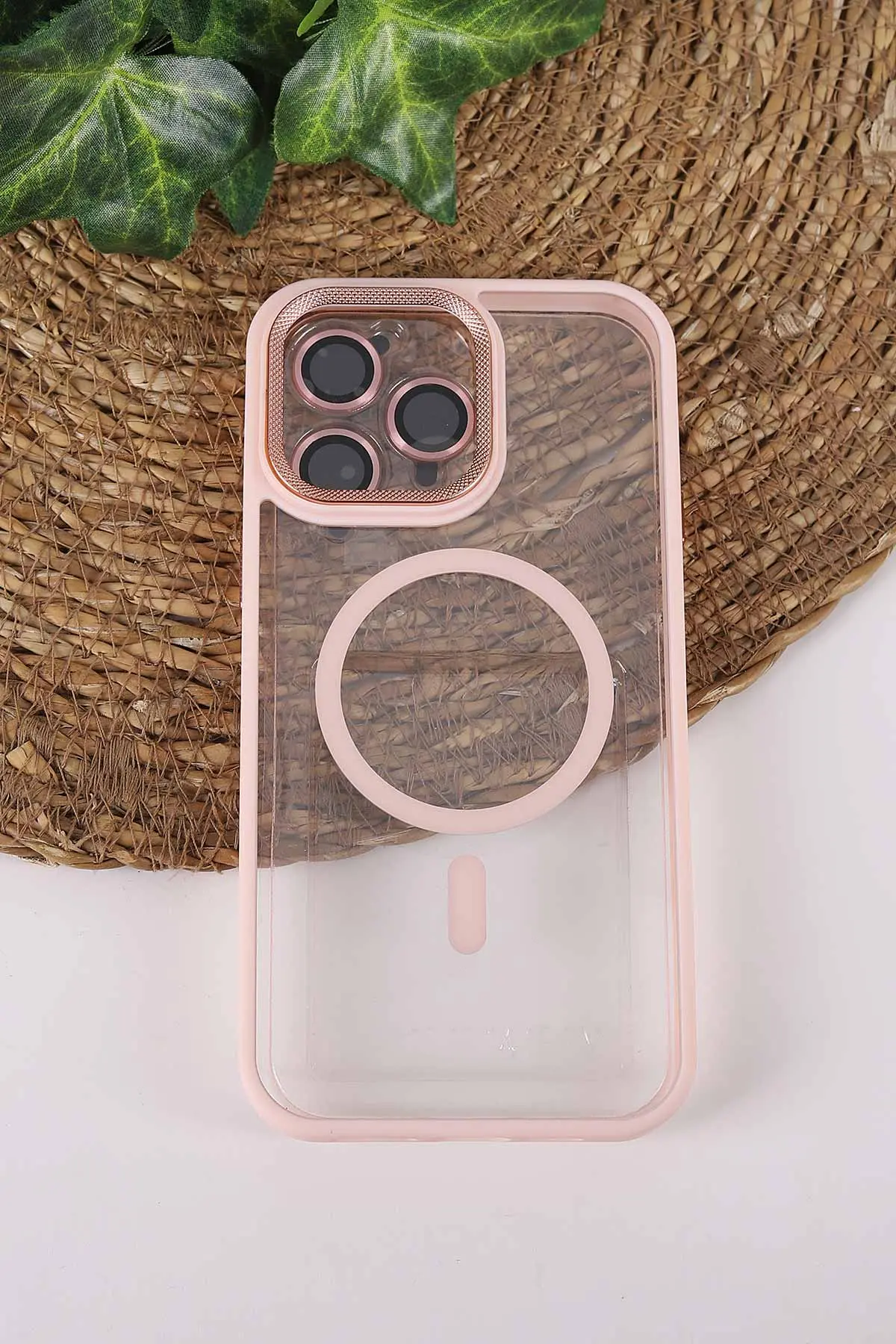 Pudra TeknoCase İPhone 14 Pro Max Uyumlu Clear Lüx Case Serisi Lens Hediyeli Sert Silikon Telefon Kılıfı 430713