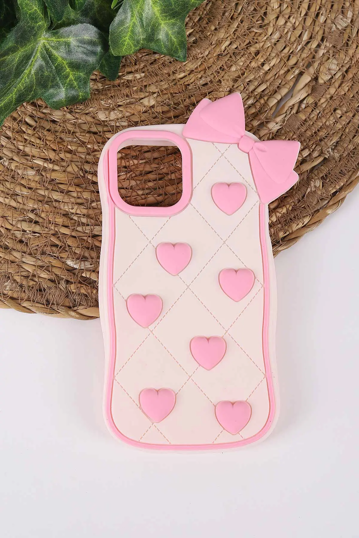 Pudra TeknoCase İPhone 14 Uyumlu Terra Case Serisi Premium Kabartmalı Soft Silikon Telefon Kılıfı 430274