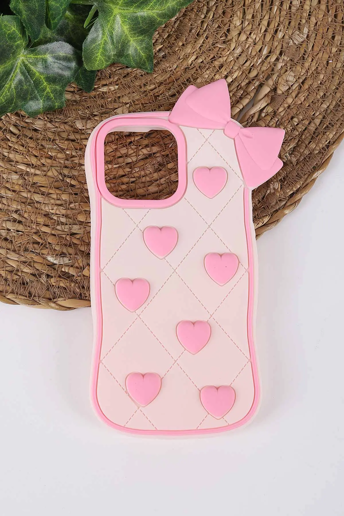 Pudra TeknoCase İPhone 15 Pro Max Uyumlu Terra Case Serisi Premium Kabartmalı Soft Silikon Telefon Kılıfı 430305