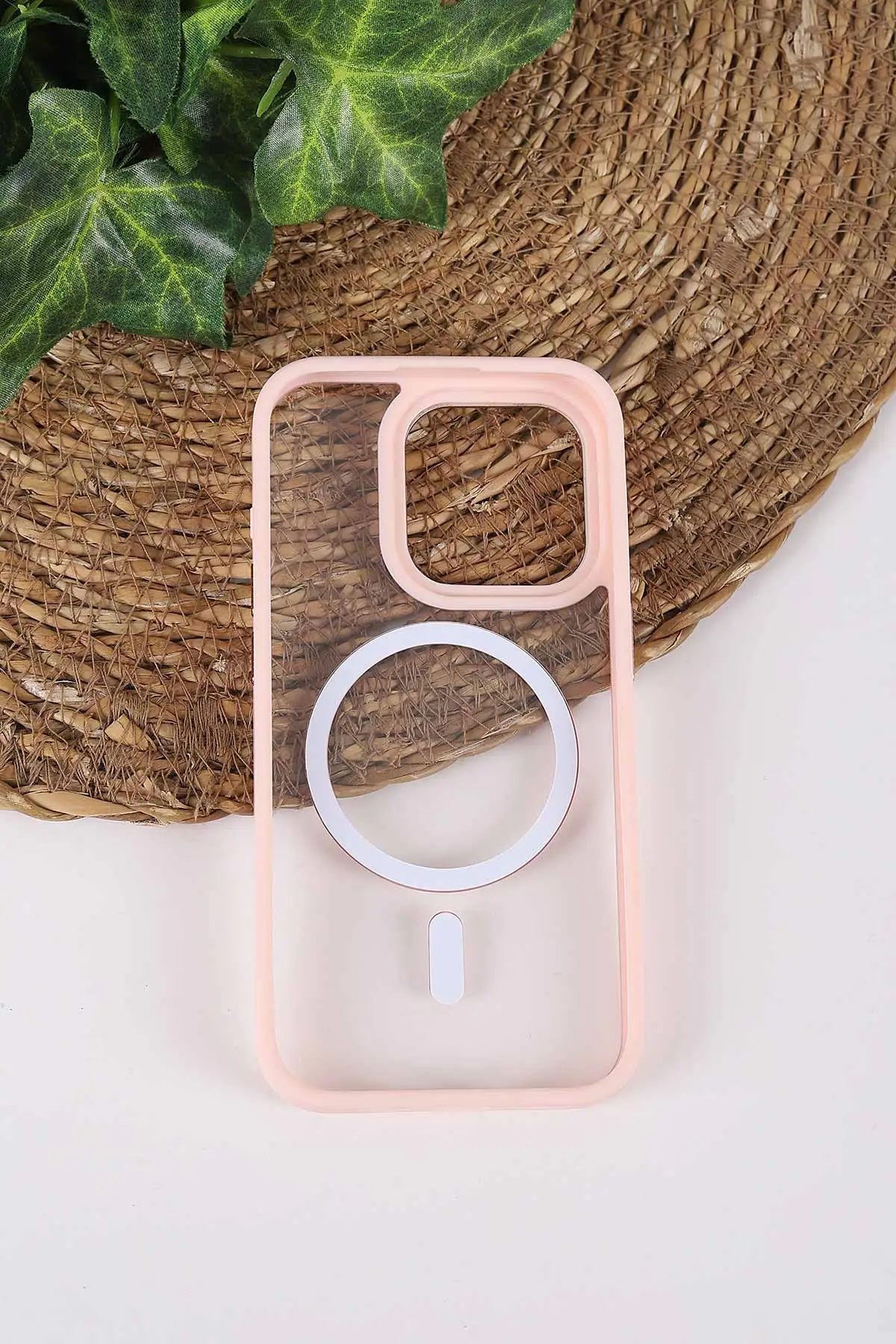 Pudra TeknoCase İPhone 15 Pro Uyumlu Clear Lüx Case Serisi Lens Hediyeli Sert Silikon Telefon Kılıfı 430724