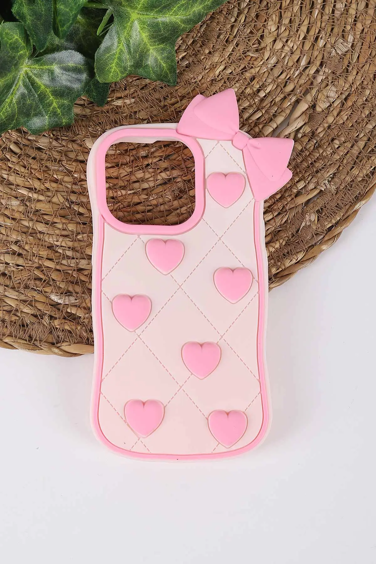 Pudra TeknoCase İPhone 15 Pro Uyumlu Terra Case Serisi Premium Kabartmalı Soft Silikon Telefon Kılıfı 430301