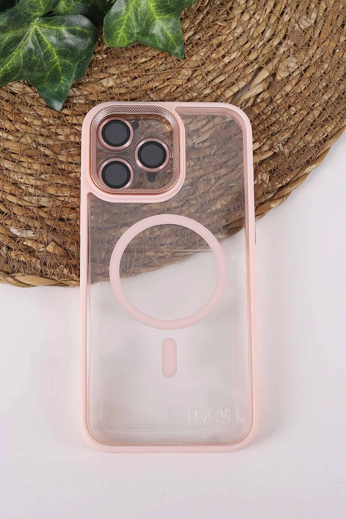 Pudra TeknoCase İPhone 16 Pro Max Uyumlu Clear Lüx Case Serisi Lens Hediyeli Sert Silikon Telefon Kılıfı 430744