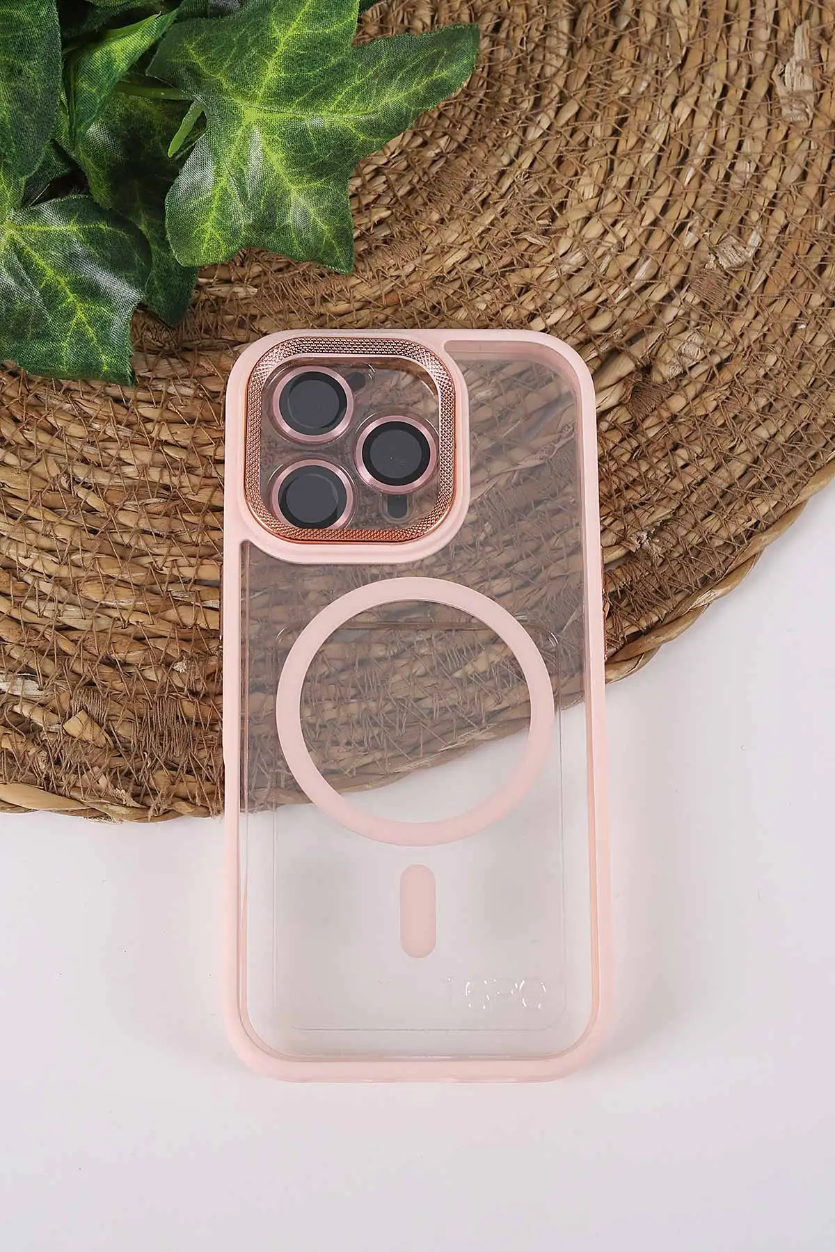 Pudra TeknoCase İPhone 16 Pro Uyumlu Clear Lüx Case Serisi Lens Hediyeli Sert Silikon Telefon Kılıfı 430736