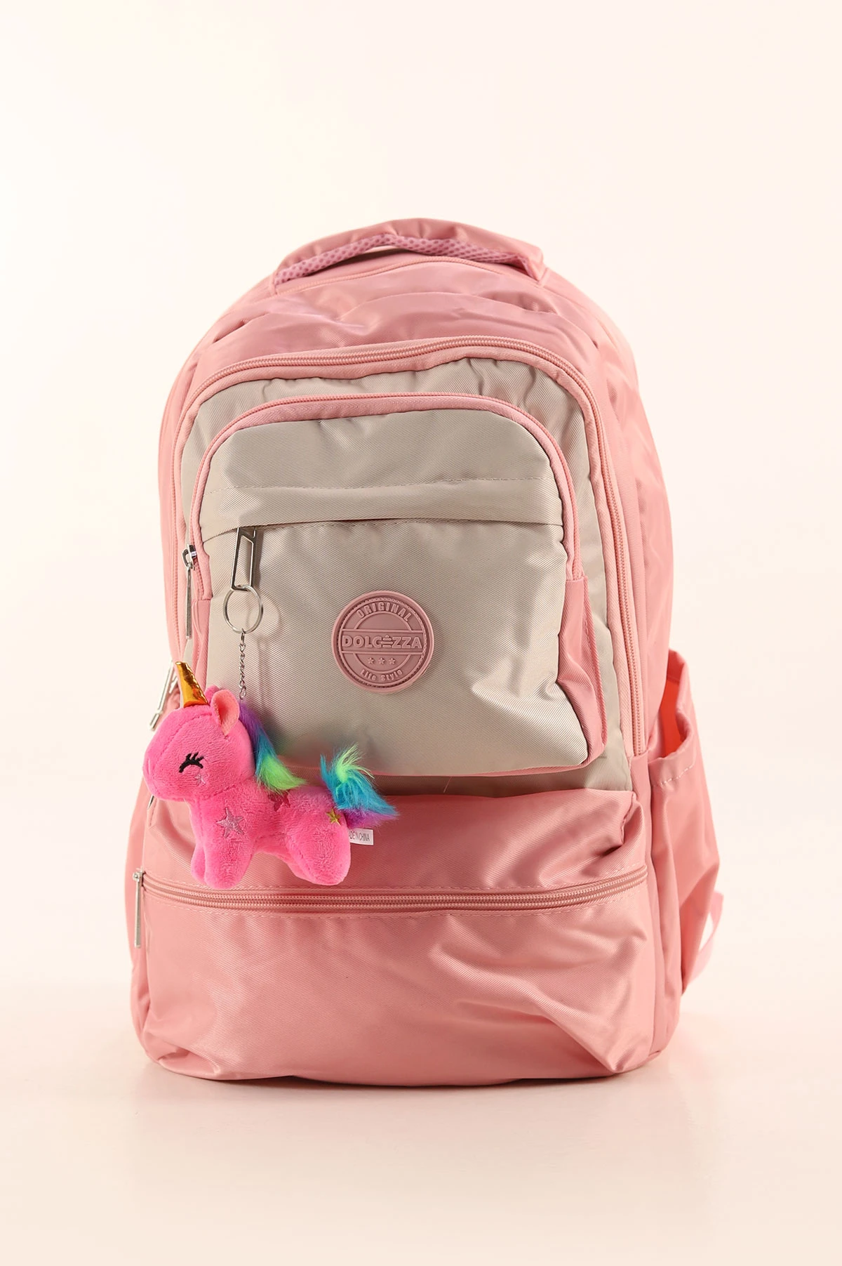 Pudra Unicorn Aksesuarlı Bol Gözlü Sırt Çantası 388618