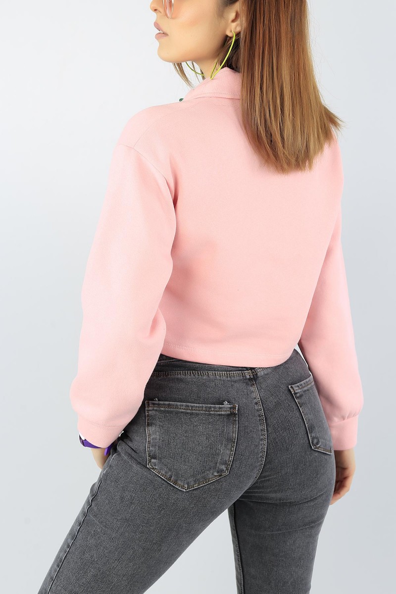 Pudra Yakalı Bayan Pamuk Sweat 53530
